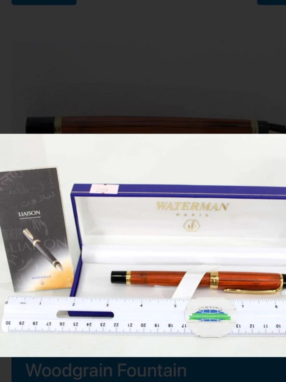 Waterman Liaison Red Woodgrain Fountain Pen , with 18k gold nib, in box with In